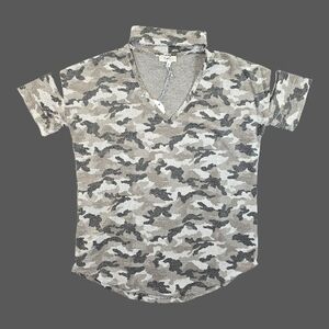 Hayden Gray Camouflage Short Sleeve Top